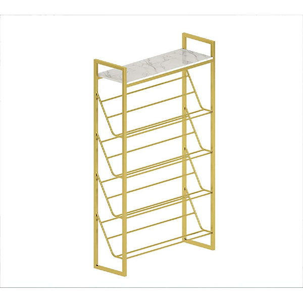 Mercer41 Metal Shoe Rack SimpleStyle Vertical MultiLayer Inclined